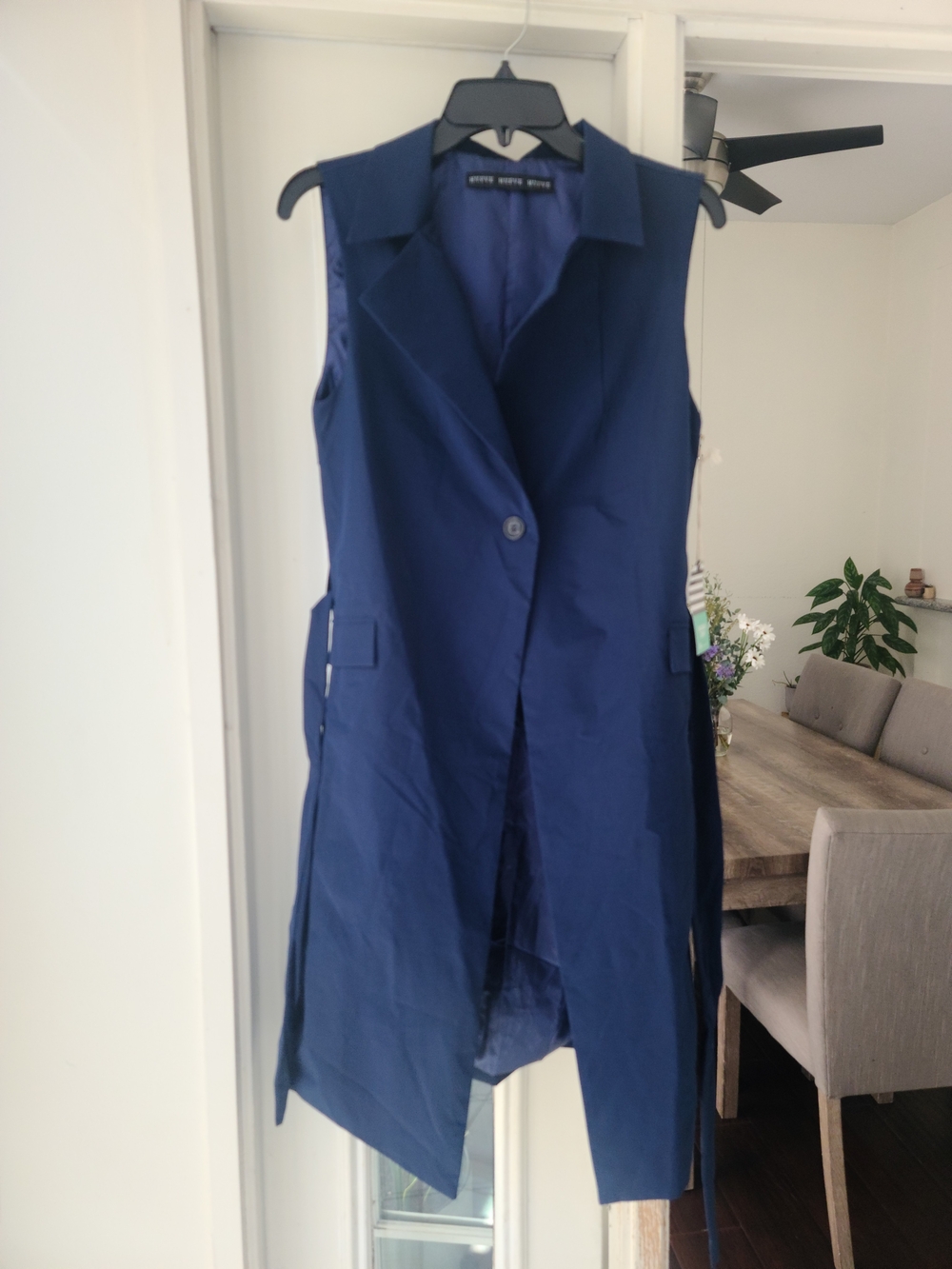 HYFVE Navy Sleeveless Long Vest Coat